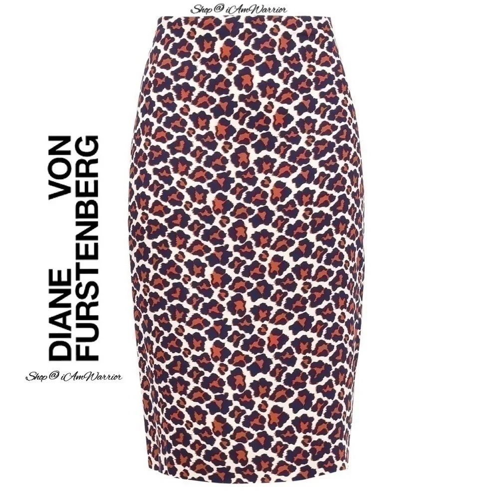 Diane von Furstenberg NWT navy leopard pencil skirt *shop@iamwarrior